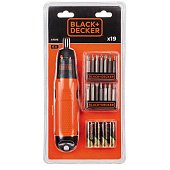 Black & Decker Набор бит , Phillips, Slotted, Pozidriv,Torx, Square, на батарейках типа АА, блистер