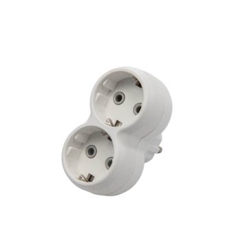 Вилка розгалужувальна електромережева ТМ VIROK на 2 гнізда 16А/250V з заземленням