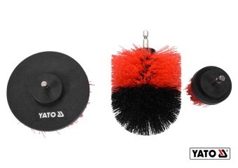 YATO Щітки з нейлоновим ворсом до дрилі YATO : з шпинделем HEX- 1/4", 3 шт  | YT-47553