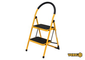 VOREL Драбина розкладна металева : 2 сходинки 36х26 см з антиковзальною прокладкою 90х47х49 см  | 17