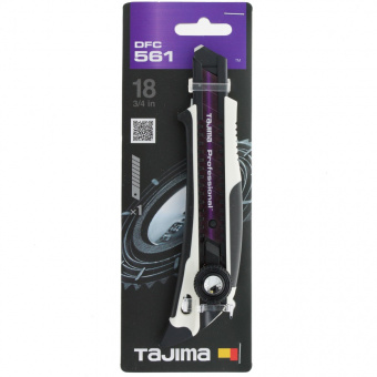 TAJIMA Нож 18mm, серия PREMIUM, DORA Fin Cutter Razar Black Blade, винтовой фиксатор, отвертка