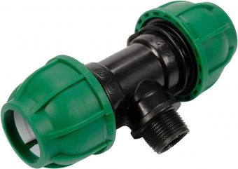 FLO Трійник сполучний водяних пластикових труб 32 мм- 3/4"- 32 мм поліпропіленовий, для тиску 1 MPa 