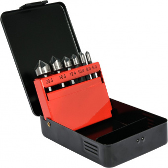 YATO Набір зенкерів конічних по металу YATO: HSS, Ø=6.3-20.5 мм, l=40/45 мм, 5 пругів, HEX-1/4", 6шт