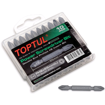 Набор бит двухсторонних TOPTUL 1/4" PH2х65мм 10шт. GAAW1001