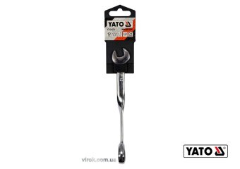 YATO Ключ ріжково-накидний, кручений 90° з тріщаткою YATO : М= 12 x 177 мм, HRC 40-45, Cr-V  | YT-01