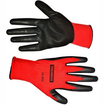 Рукавички, нейлон, тонке плетіння, гладкий оливостійкий нитрил, S-M Technics Master | 16-206