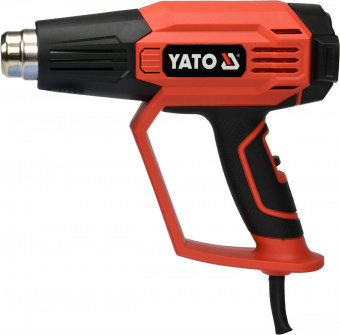 YATO Фен технічний мережевий YATO: 1.6 кВт, 50-650°C, 250-500л/хв, 2 режими, регулятор тем-ри+5насад