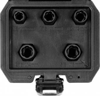 YATO Набір головок для видал. зломаних гвинтів YATO : квадрат 3/8", М10, 11, 13, 14, 16 мм, 5 шт. в 