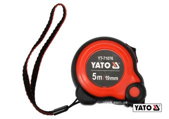 YATO Рулетка YATO : L= 5м x 19мм,з сталевою стрічкою, нейлоновим покриттям, подвійним блокуванням  |