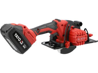 Пила дискова акумуляторна YATO: Li-Ion 18 В 4 АГод, для диска Ø=140/20 мм, 24 зуби, глиб р- 51-32 мм