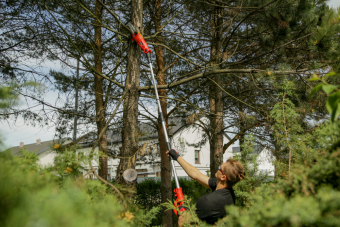 Пила ланцюгова електромережева 230 В YATO: 710 Вт, шина- 10"/25 см, з телескоп. штангою l=188-255 см
