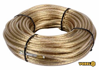 VOREL Трос сталевий з наконечниками для пломб : Ø6 мм x 36 м  | 85004