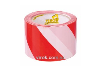 VIROK Стрічка сигнальна 72 мм х 100 м. червоно-біла | 23V270