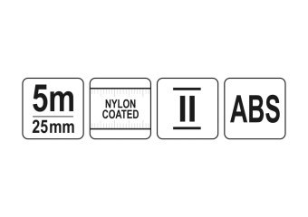 YATO Рулетка YATO : L= 5 м x 25 мм, з сталевою стрічкою, нейлоновим покриттям  | YT-71072