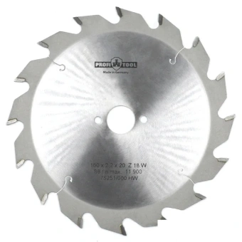 Диск пильный по дереву 160х2.2х1.4х20 мм, Z=16, форма зуба W (ATB), продольный рез PROFITOOL