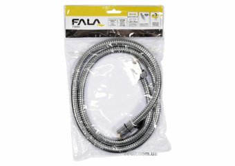 Шланг для душа розтяжний FALA Ø=14мм, з нержав. сталевою хромованою гофрою, G 1/2, l=1,25-1,75м [50]