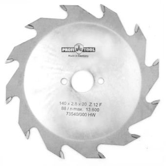 Диск пильный по дереву 140х2.8х1.8х20 мм, Z=12, форма зуба F, продольный рез PROFITOOL ( ПРОФИТУЛ )