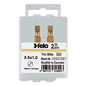 Бита FELO 5,5х1,0х50 мм TIN, 1/4, С 6,3, ВОХ (2 шт.) (03052567)