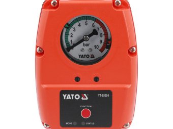 Реле тиску рідин YATO від ел. мережі 230В. макс. струм- 10А, макс./ стартовий тиск- 10/ 1-6 Bar [12]