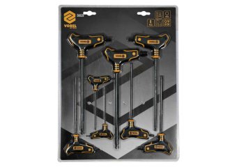 VOREL Набір ключів шестигранних з кульковим наконечником : тип"Т", HEX 2.5-10 мм, L=100-200 мм, 8 шт