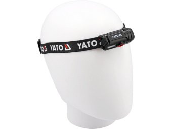 Ліхтар на чоло діодний YATO; живл. Li-Po акумул 3,7В, 0,35 АГод, 6 режимів, відстан 85/ 50/ 30/ 20 м