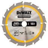 DeWALT Диск пильный CONSTRUCTION, 165х20 мм, 16z (ATB) + 20 град