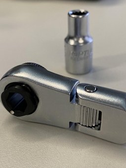 Трещотка мини 1/4" с шарниром TOPTUL 60 зубцов (исп. с FTDF0810) CHEV0811
