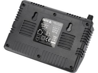 Зарядний пристрій YATO для акумуляторів Li-Ion 18 В, 2,4А, 2 термінали, від мережі 230 B [16]