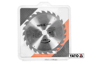 YATO Диск пиляльний победітовий по дереву YATO: 250х30х3.2х2.2 мм, 24 зубці, R.P.M до 6000 1/хв  | Y