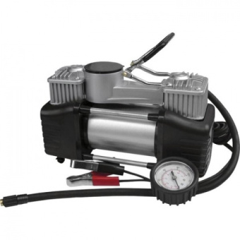 Мінікомпресор автомобільний 2-х поршневий 12В, 10 бар, 60 л/хв, клеми, Miol