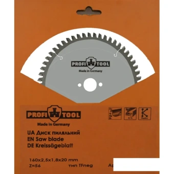 Диск пильный по алюминию 216х3.2х2.6х30 мм, Z=64, форма зуба TFneg, поперечный рез PROFITOOL