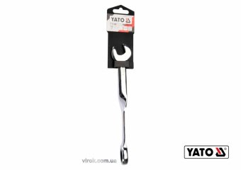 YATO Ключ ріжково-накидний, кручений 90° з тріщаткою YATO : М= 18 x 240 мм, HRC 40-45, Cr-V  | YT-01