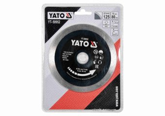 YATO Диск відрізний алмазний по гресу,склу, кераміці YATO Ø=125x1.6x10x22.2 мм,в мокрому режимі  | Y