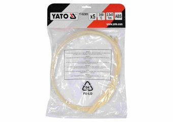 YATO Стержні з ABS-пластику для зварювання/пайки пластику YATO: 2.5x5 мм, L=1 м, при t= 350°C, 5 шт 