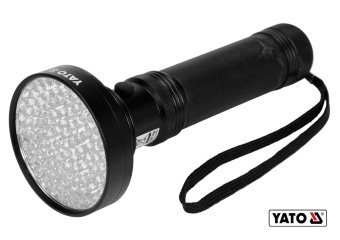 YATO Ліхтар ультрафіолетовий з окулярами, для перевірки банкнот YATO : 100LED, 6 x AA, 395 нм  | YT-
