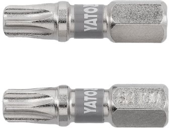 Насадка викруткова YATO TORX T30 х 25 мм. HEX 1/4", покрита нікелем, 2 шт.[10]