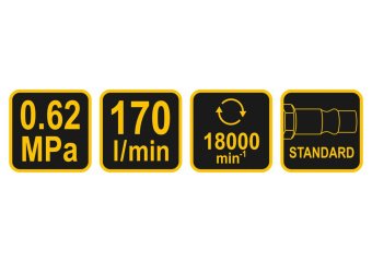 VOREL Багатофункційний пневмоінструмент (реноватор) : 1/4", 18000 об/хв, P= 0.62 МПа, 170 л/хв(DW) |