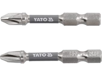 Насадка викруткова YATO PH2 х 50 мм. HEX 1/4", покрита нікелем, 2шт.[10]