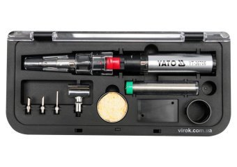 YATO Пальник газовий YATO (t=1300°С), фен (t=600°С) і паяльник (t=450 °С) з обладунками, 3 в 1  | YT