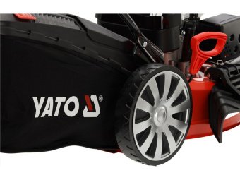 Газонокосарка бензинова YATO з приводом: 3,5кВт, ширина різання: Ø= 51 см, травозбірник- 62л