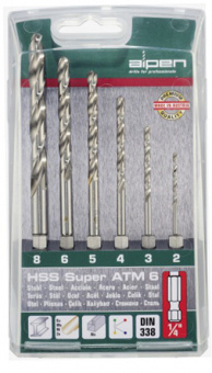 ALPEN Набор свёрл по металлу HSS-Super ATM 6 6-KANT 0000100806100