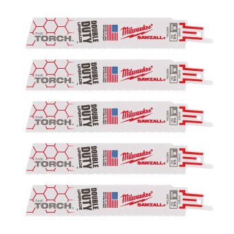 MILWAUKEE Полотно для шабельних пил TORCH, 150х1,8мм, (5шт), (метал)