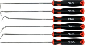 YATO Набір довгих гачків з ручкою YATO і шило l= 240 мм, компл. 6 шт  | YT-08428