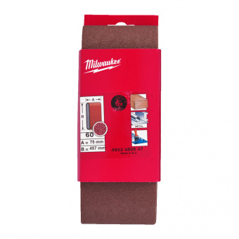 MILWAUKEE Шлиф. лента 75х457 зерно 40 (5 шт/упак) | 4932480546