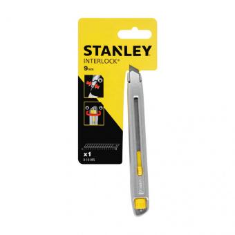 STANLEY 0-10-095 Нож 9мм сегментированное лезвие 135мм, метал серия Interlock на блистере