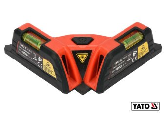 YATO Рівень лазерний для укладання плитки YATO: діап.- 10м,+/-1мм, кут-90°, 2 лазера, 2 капсули, 2xA