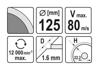 YATO Диск відрізний алмазний YATO Ø= 125x1.6x10x22.2мм по гресу, склу, кераміці. мокрий/сухий різ | 