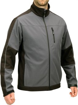 YATO Куртка робоча SOFTSHELL YATO розмір S, чорно-темно-сіра, 3 кишені, 96% поліестер і 4% спандекс 
