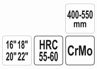 YATO Ключ трубний телескопічний YATO : L= 400-550 мм (16"/18"/20"/22"), макс. Ø80 мм, CrMo 55-60 HRC
