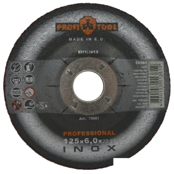Круг зачистной по металлу PROFITOOL INOX PROFESSIONAL 125х6.0х22.2 мм, 20A24P-BF, F27, 12250 об/мин